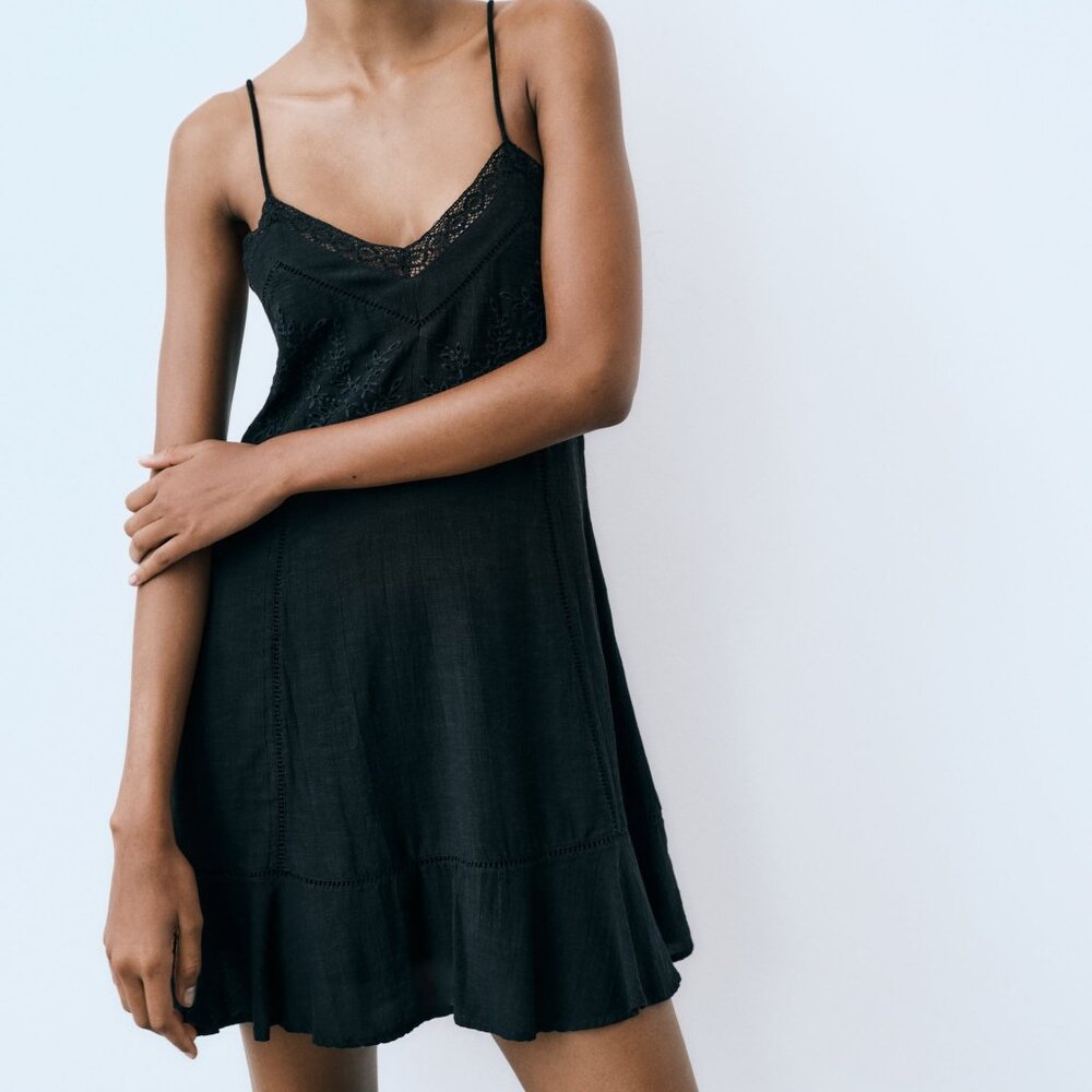 zara black dress